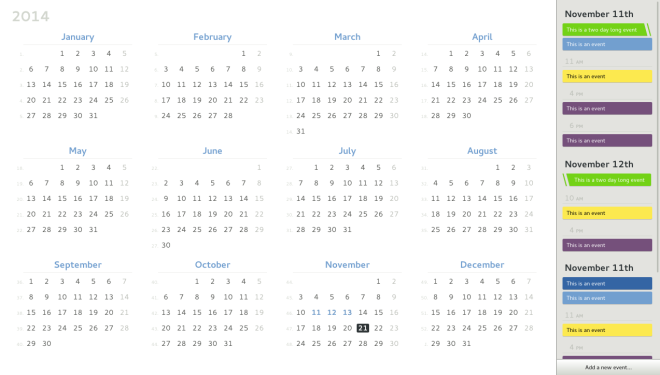 Year view mockup (multiday selection)